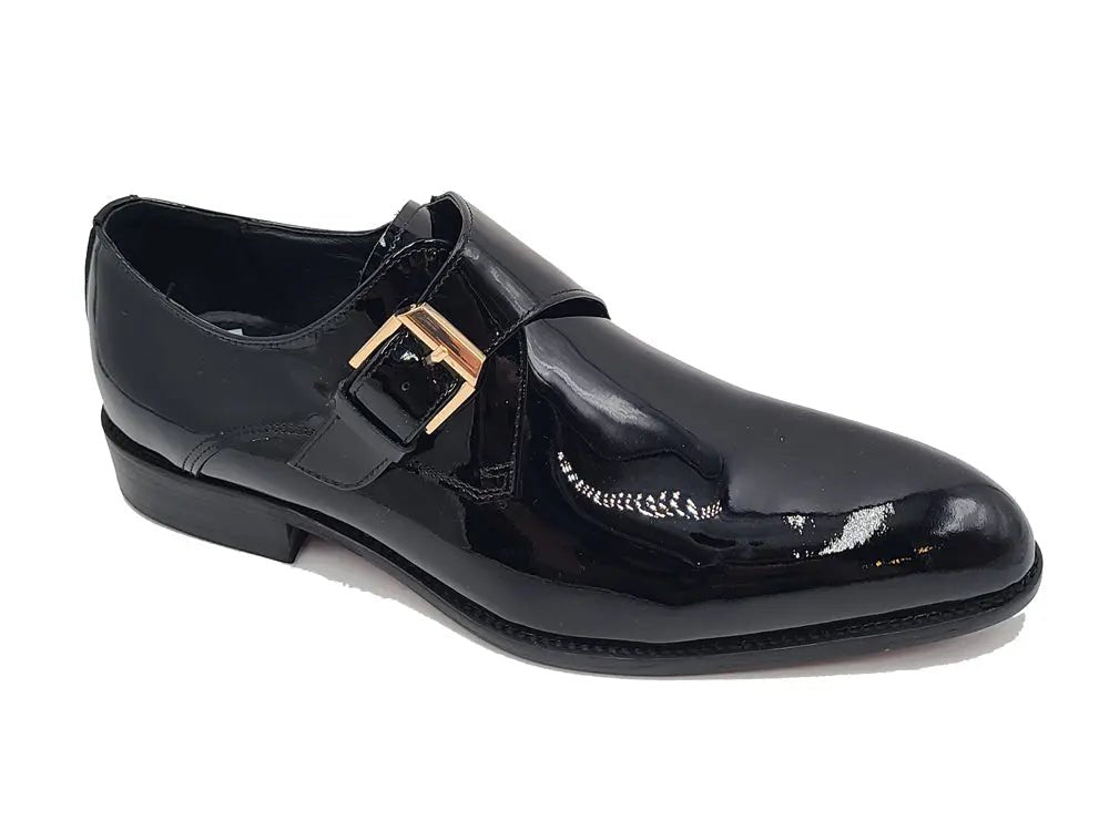 Single Monk Slip On Soft Calf Patent Leather Ks479 - 15p Shoes by Carrucci Shoes – Don't Panic Shoes