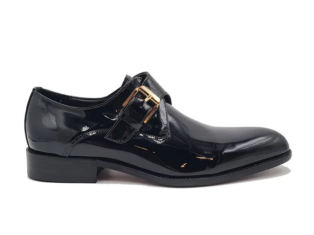 Single Monk Slip On Soft Calf Patent Leather Ks479 - 15p Shoes by Carrucci Shoes – Don't Panic Shoes