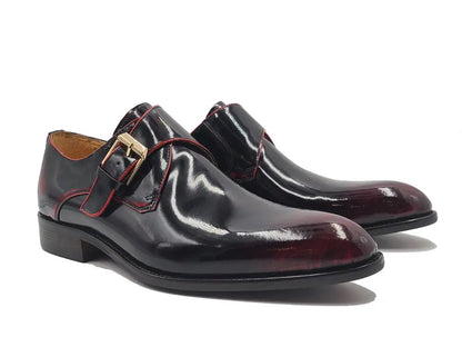 Single Monk Slip On Soft Calf Patent Leather Ks479 - 15p Shoes by Carrucci Shoes – Don't Panic Shoes