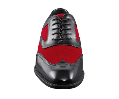 Sio Brighton Men's Red And Black Leather Professional Oxford Shoes Oxfords by Sio – Don't Panic Shoes