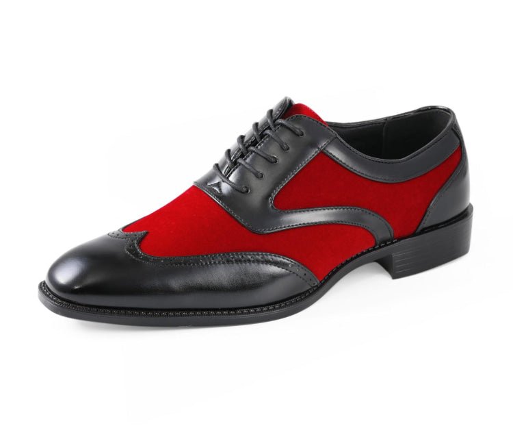Sio Brighton Men's Red And Black Leather Professional Oxford Shoes Oxfords by Sio – Don't Panic Shoes