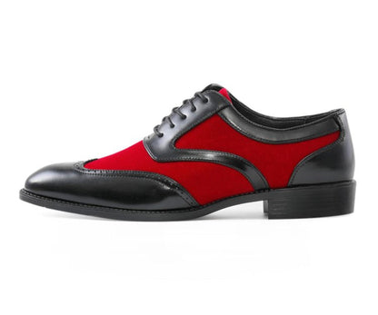 Sio Brighton Men's Red And Black Leather Professional Oxford Shoes Oxfords by Sio – Don't Panic Shoes