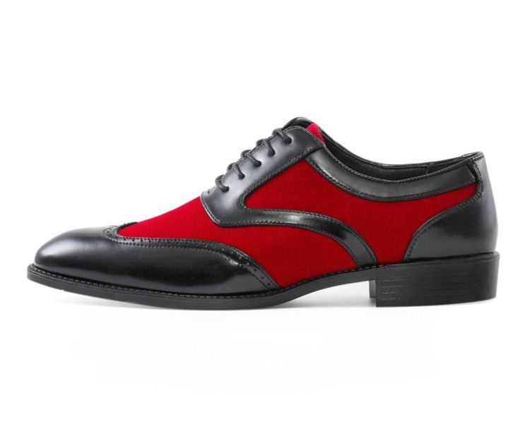 Sio Brighton Men's Red And Black Leather Professional Oxford Shoes Oxfords by Sio – Don't Panic Shoes