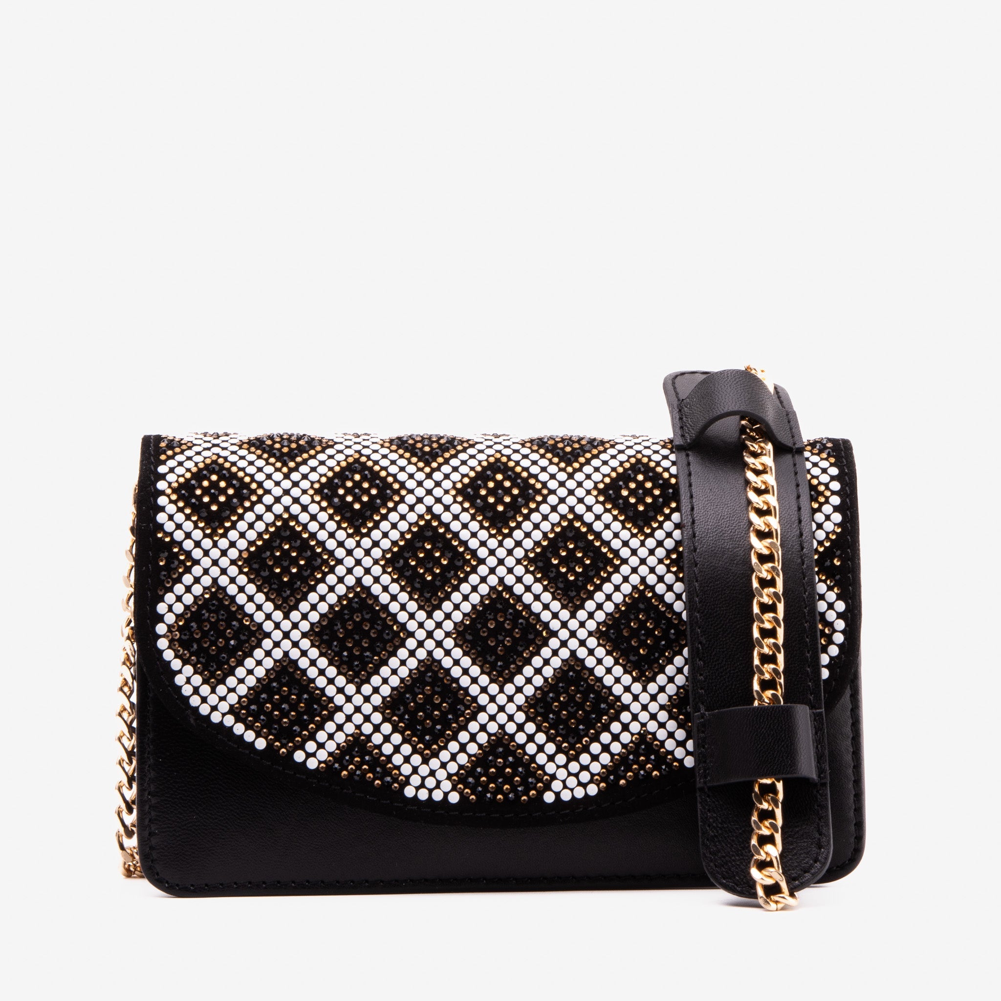 The Nampula Black Glitter Leather Handbag