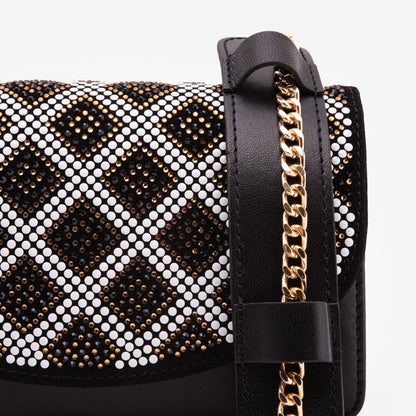 The Nampula Black Glitter Leather Handbag