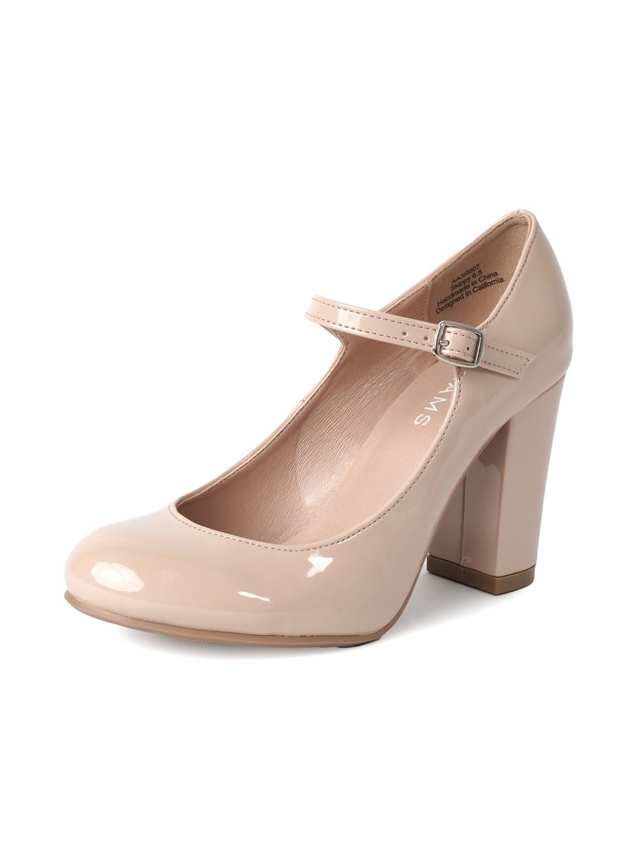 Skippy | Beige Patent Heels by J.Adams – Don't Panic Shoes