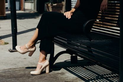 Skippy | Beige Patent Heels by J.Adams – Don't Panic Shoes