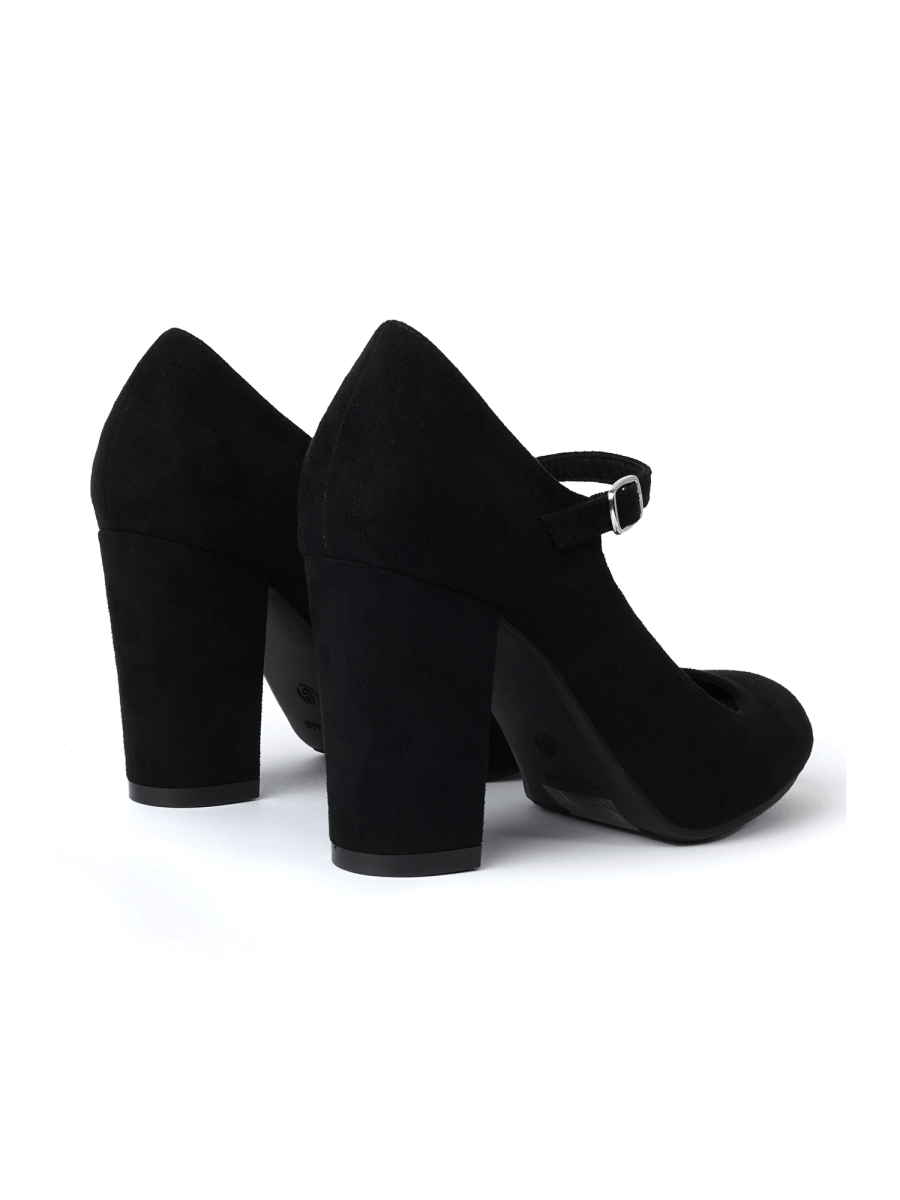 Skippy | Black Suede Heels by J.Adams – Don't Panic Shoes