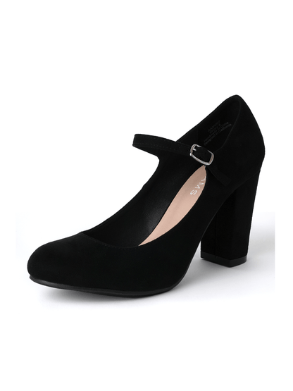 Skippy | Black Suede Heels by J.Adams – Don't Panic Shoes