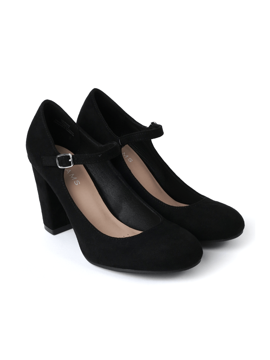 Skippy | Black Suede Heels by J.Adams – Don't Panic Shoes