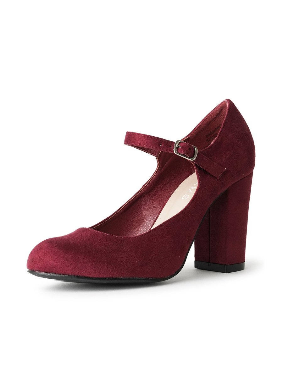 Skippy | Burgundy Suede Heels by J.Adams – Don't Panic Shoes