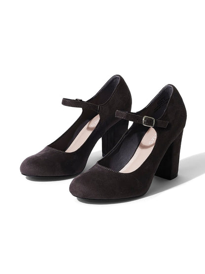 Skippy | Charcoal Suede Heels by J.Adams – Don't Panic Shoes