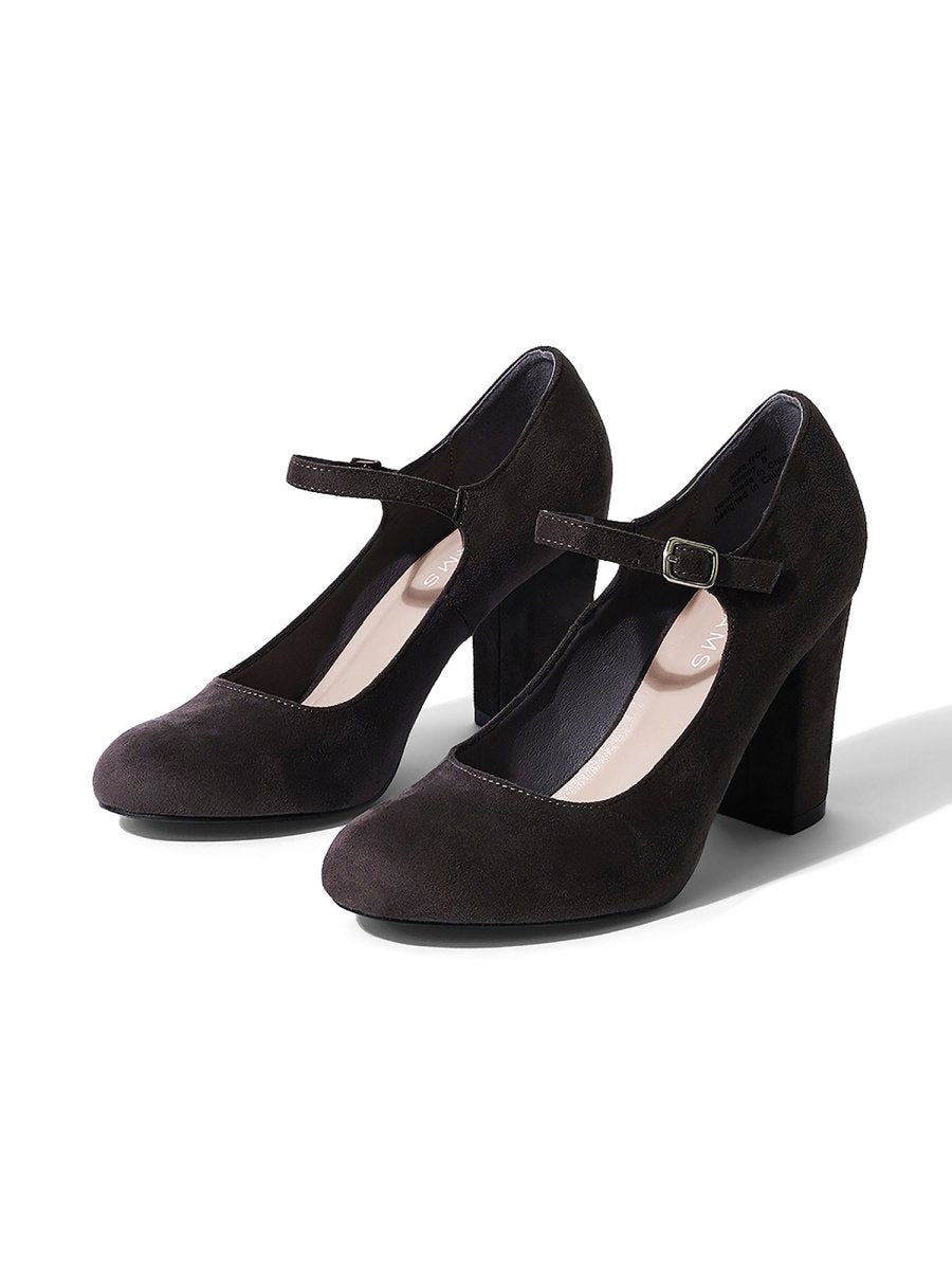 Skippy | Charcoal Suede Heels by J.Adams – Don't Panic Shoes