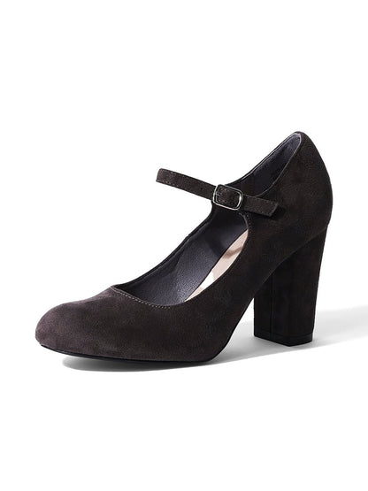Skippy | Charcoal Suede Heels by J.Adams – Don't Panic Shoes