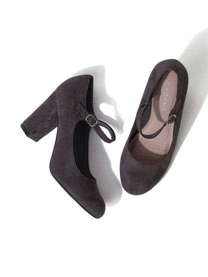 Skippy | Charcoal Suede Heels by J.Adams – Don't Panic Shoes