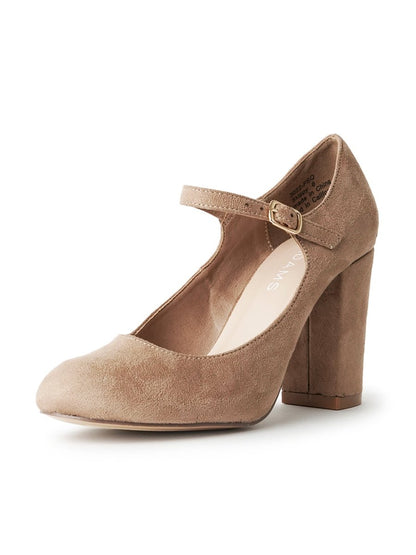 Skippy | Light Taupe Suede Heels by J.Adams – Don't Panic Shoes