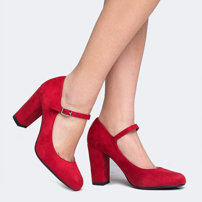 Skippy | Red Suede Heels by J.Adams – Don't Panic Shoes