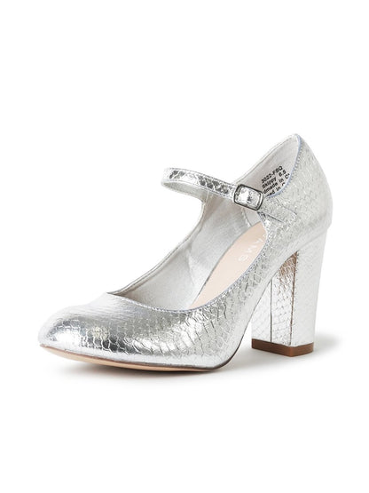 Skippy | Silver Snake Heels by J.Adams – Don't Panic Shoes
