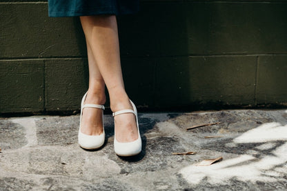 Skippy | White Heels by J.Adams – Don't Panic Shoes
