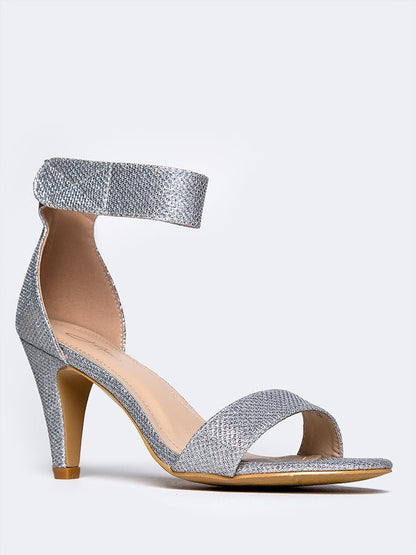 Sleek | Silver Glitter Heels by J.Adams – Don't Panic Shoes