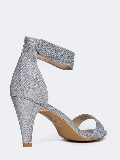 Sleek | Silver Glitter Heels by J.Adams – Don't Panic Shoes