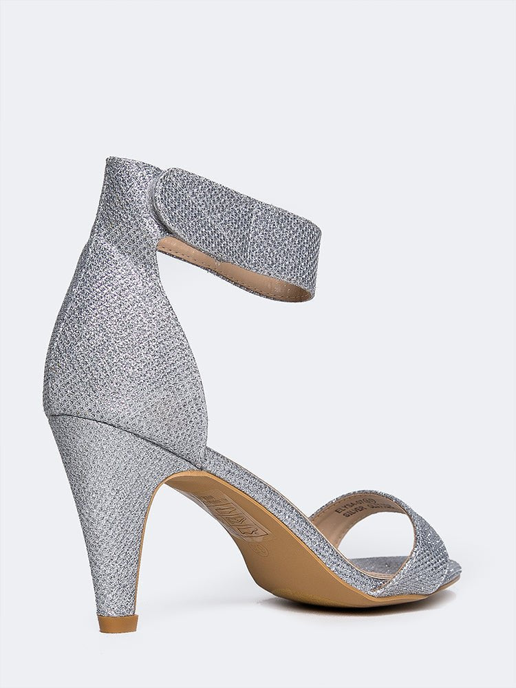 Sleek | Silver Glitter Heels by J.Adams – Don't Panic Shoes