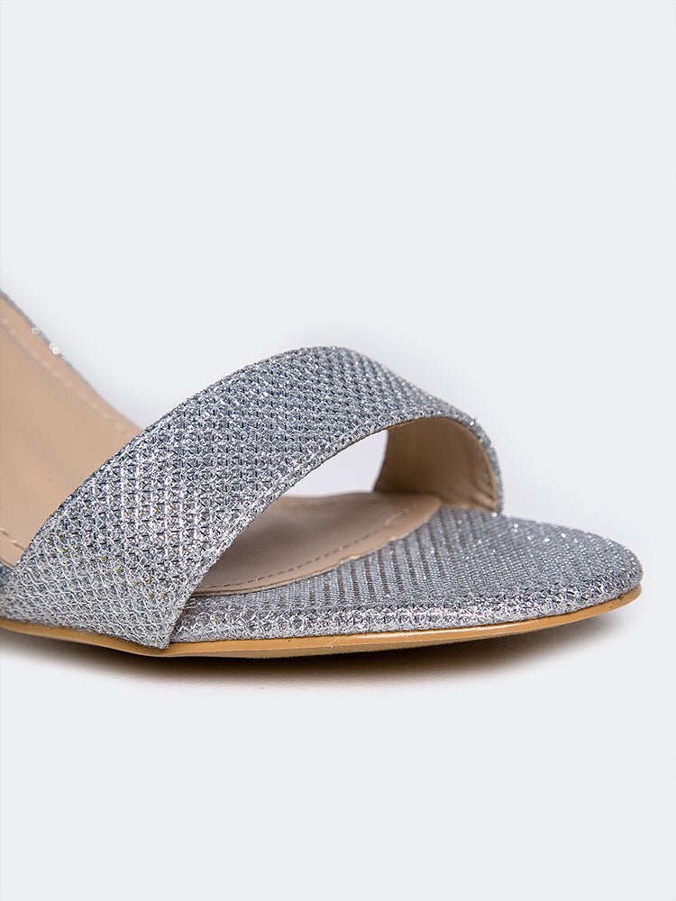 Sleek | Silver Glitter Heels by J.Adams – Don't Panic Shoes