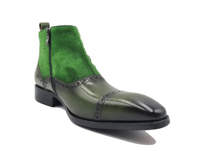 Slip On Cap Toe Boot Premium Suede Leather Kb503 - 20sc Boots by Carrucci Shoes – Don't Panic Shoes