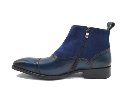 Slip On Cap Toe Boot Premium Suede Leather Kb503 - 20sc Boots by Carrucci Shoes – Don't Panic Shoes