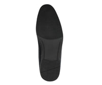 Thumbnail for  High-quality leather men's shoe in black with royal blue detailing for a modern look