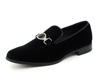 Thumbnail for Antonio Black men's leather dress shoes with stylish buckle detail and hand-stitched sole