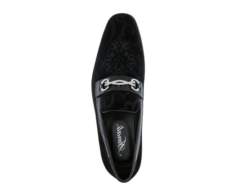 Buy Amali Throne Black Men’S Velvet Slip On Loafers - Smoking Slippers from Don’t Panic Shoes | Best Prices & Fast Shipping