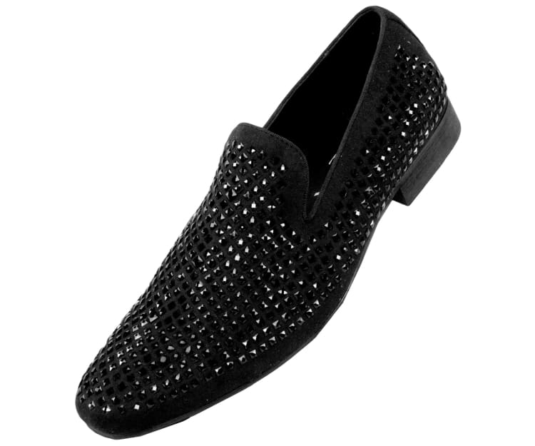 Devy Small Studded Smoking Slipper Dress Shoes Smoking Slippers Black / 10