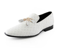 Thumbnail for white dress men shoes gold tassel