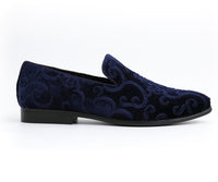 Thumbnail for Alt text: Navy blue Bryant sneakers, featuring a low-top design and white rubber sole