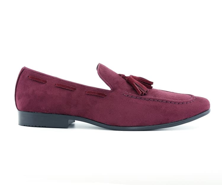 Buy Amali Emperor Burgundy Men’S Velvet Tassel Loafers - Smoking Slippers from Don’t Panic Shoes | Best Prices & Fast Shipping