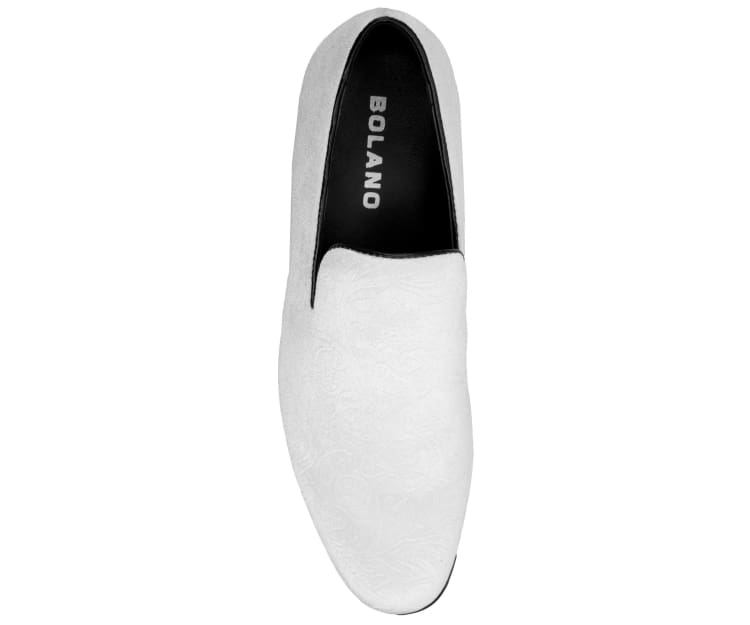 Buy Bolano Jay White Men’S Velvet Smoking Slippers - Smoking Slippers from Don’t Panic Shoes | Best Prices & Fast Shipping