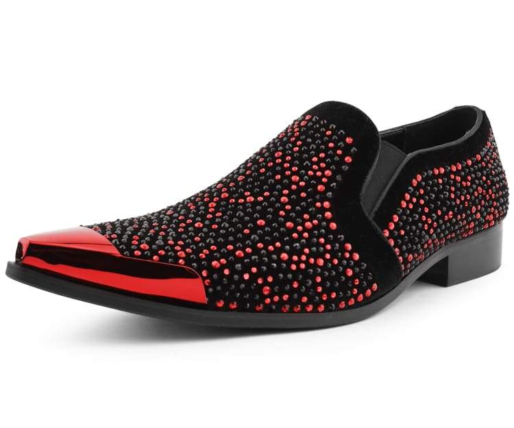 Buy Bolano Desta Men'S Rhinestone Loafer Black/Red - Smoking Slippers from Don’t Panic Shoes | Best Prices & Fast Shipping