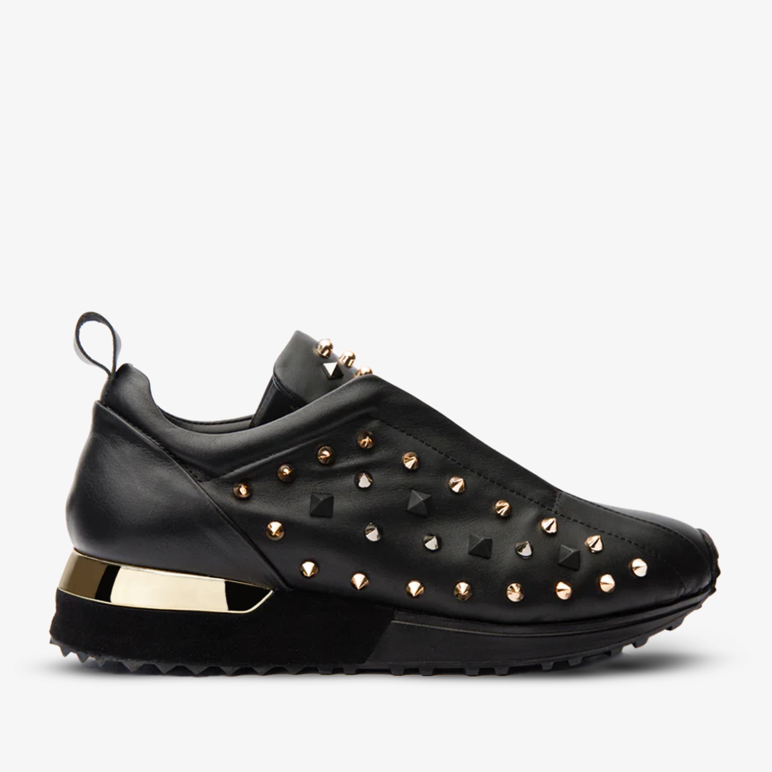 Vinci Leather Shoes The Infanta Black Spike Leather Women Sneaker Limited Edition