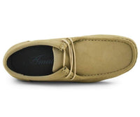 Thumbnail for  Side view of Jason 2 (Low Top) Tan shoes with a focus on the logo on the tongue