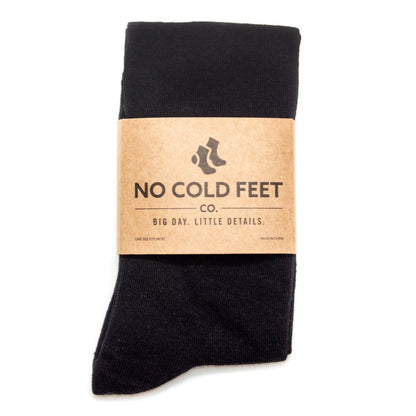 Solid Black Socks Classic Crew Comfortable Everyday Essentials Neutral Wear For All Occasions Socks by No Cold Feet – Don't Panic Shoes