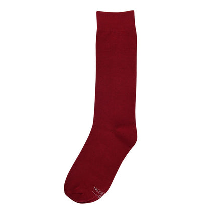 Solid Burgundy Socks Comfortable Everyday Dress And Casual Wear Versatile Fit For All Occasions Socks by No Cold Feet – Don't Panic Shoes