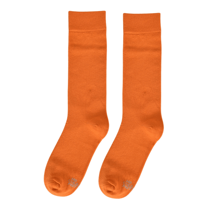 Solid Clementine Orange Socks Bright Zesty Color Bold Statement Fashionable Everyday Wear Comfortable Fit Socks by No Cold Feet – Don't Panic Shoes