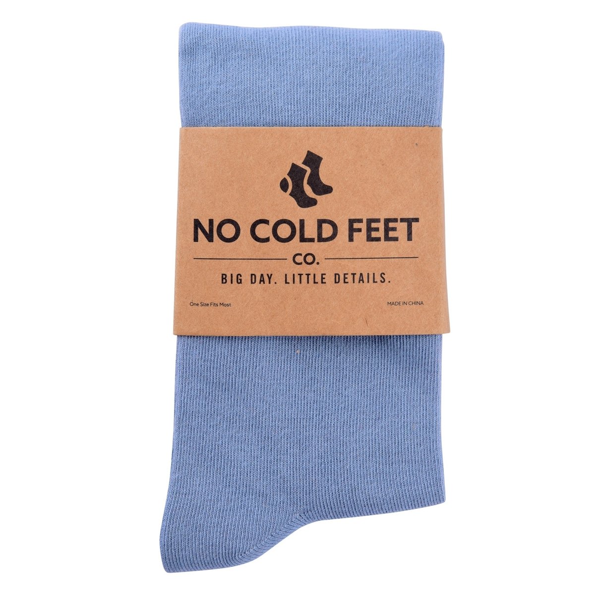 Solid Dusty Blue Comfort Fit Crew Socks For Men And Women Everyday Lightweight Breathable Design Socks by No Cold Feet – Don't Panic Shoes