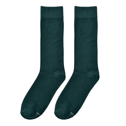 Solid Emerald Green Socks Soft Comfortable Breathable Crew Length Everyday Casual Dress Socks by No Cold Feet – Don't Panic Shoes