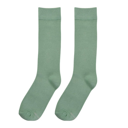 Solid Sage Socks Soft Breathable Everyday Crew Casual Comfort Versatile Fit Classic Socks by No Cold Feet – Don't Panic Shoes