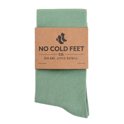 Solid Sage Socks Soft Breathable Everyday Crew Casual Comfort Versatile Fit Classic Socks by No Cold Feet – Don't Panic Shoes