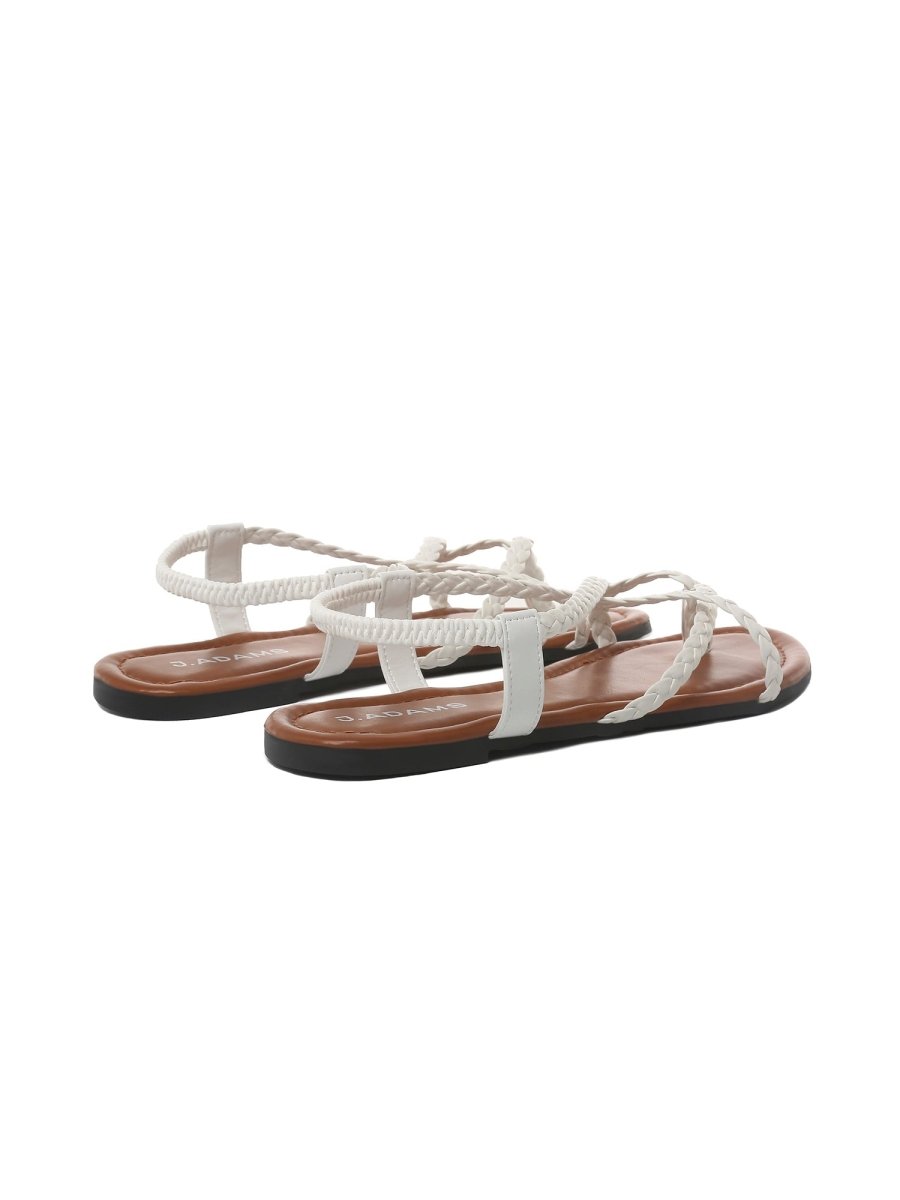 Sonia | White Sandals by J.Adams – Don't Panic Shoes