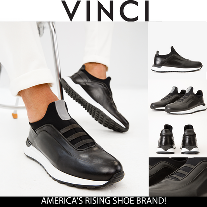 The Sonoma Black Leather Men Sneaker