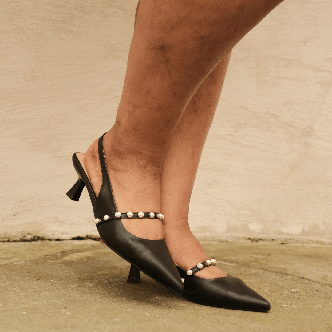 Sophia Slingback Pumps Black Shoes by Vaila Shoes – Don't Panic Shoes